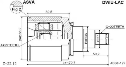 DWIULAC ASVA Шарнирный комплект, приводной вал – фото